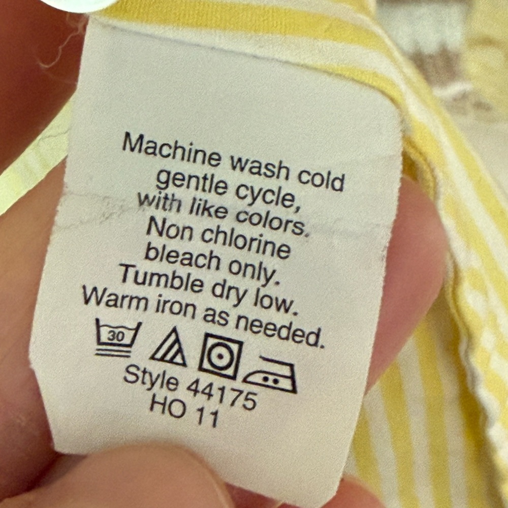 J. Crew women’s  Yellow Striped Button Down Shirt - Picture 6 of 6